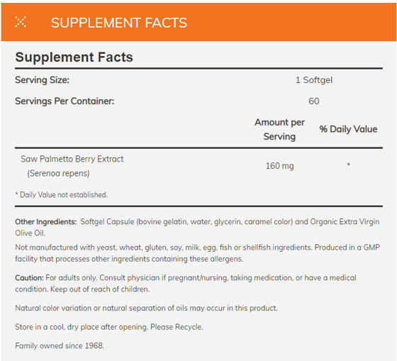 NowFoods Saw Palmetto Extract 60 caps